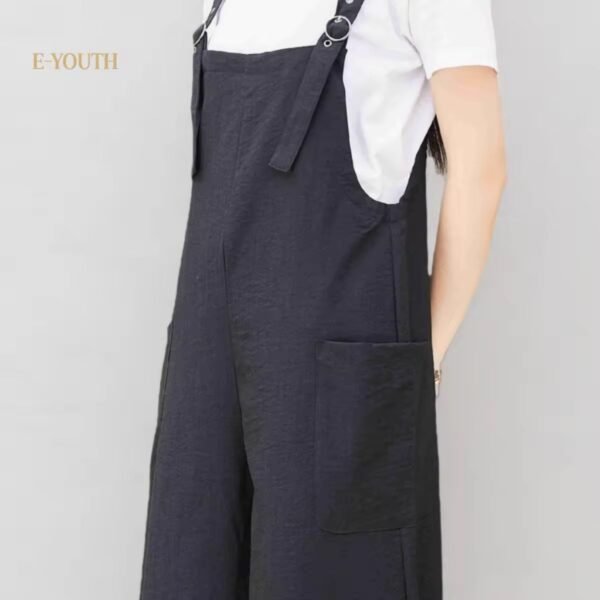 Eyouth 1518 Women’s Adjustable Strap Jumpsuit | Relaxed Wide-Leg Overalls