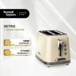 Russell Taylors Retro Toaster RT-10, 𝟳 𝗦𝗵𝗮𝗱𝗲 𝗦𝗲𝘁𝘁𝗶𝗻𝗴𝘀, 2 Years Warranty